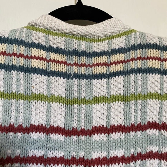 100% Cotton Vintage Principles Striped Floral Knit Sweater - Picture 9 of 10